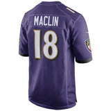 Men's Baltimore Ravens Jeremy Maclin Purple Game Player Jersey