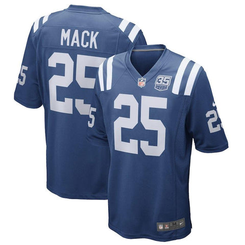 Men's Indianapolis Colts Marlon Mack Royal 35th Season Game Jersey