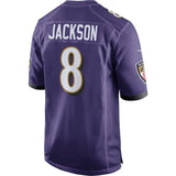 Men's Baltimore Ravens Lamar Jackson Purple 2018 NFL Draft First Round Pick #2 Game Jersey
