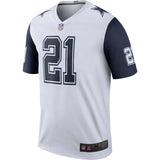 Men's Dallas Cowboys Ezekiel Elliott White Color Rush Legend Jersey