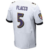 Mens Baltimore Ravens Joe Flacco White Elite Jersey