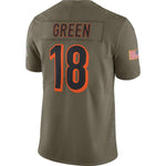 Men's Cincinnati Bengals A.J. Green Olive Salute To Service Limited Jersey