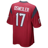 Men's Houston Texans Brock Osweiler Red Game Jersey