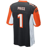 Men's Cincinnati Bengals Billy Price Black 2018 NFL Draft First Round Pick Game Jersey