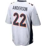 Mens Denver Broncos CJ Anderson  White Game Jersey