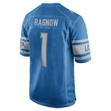 Men's Detroit Lions Frank Ragnow Blue 2018 NFL Draft First Round Pick Game Jersey