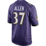 Men's Baltimore Ravens Javorius Allen Purple NFL Draft Game Jersey