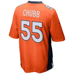 Men's Denver Broncos Bradley Chubb  Orange 2018 NFL Draft First Round Pick Game Jersey