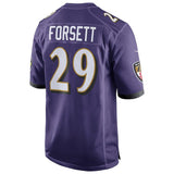 Men's Baltimore Ravens Justin Forsett Purple Team Game 2015 Patch Jersey