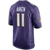 Men's Baltimore Ravens Kamar Aiken Purple Game Jersey