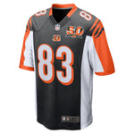 Men's Cincinnati Bengals Tyler Boyd Black 50th Anniversary Patch Game Jersey