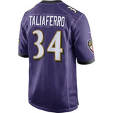 Mens Baltimore Ravens Lorenzo Taliaferro Purple Game Jersey