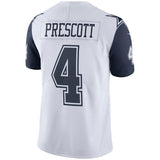 Men's Dallas Cowboys Dak Prescott  White Vapor Untouchable Color Rush Limited Jersey