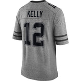 Men's Buffalo Bills Jim Kelly Gray Gridiron Gray Limited Jersey