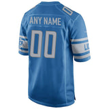 Men's Detroit Lions  Blue Custom Team Color Game Jersey