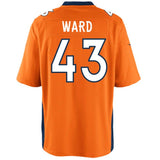 Mens Denver Broncos TJ Ward  Orange Game Jersey