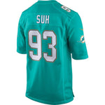 Men's Miami Dolphins Ndamukong Suh Aqua Game Jersey