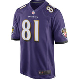 Men's Baltimore Ravens BA Purple 2018 NFL Draft First Round Pick Game Jersey