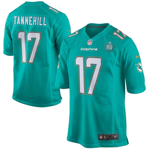 Men's Miami Dolphins Ryan Tannehill Aqua Team Game 2015 NFL Patch Jersey