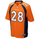 Mens Denver Broncos Montee Ball Orange Game Jersey