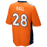 Mens Denver Broncos Montee Ball Orange Game Jersey