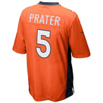 Mens Denver Broncos Matt Prater  Orange Game Jersey