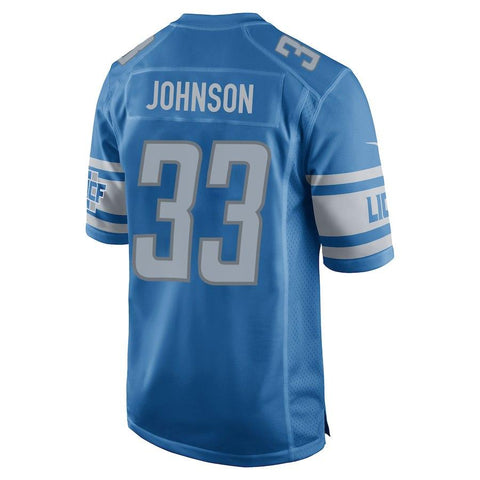 Men's Detroit Lions Kerryon Johnson Blue 2018 NFL Draft Pick Game Jersey