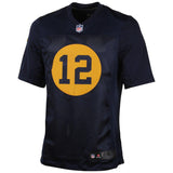 Mens Green Bay Packers Aaron Rodgers  Navy Blue Elite Jersey