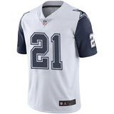 Men's Dallas Cowboys Ezekiel Elliott  White Vapor Untouchable Color Rush Limited Player Jersey