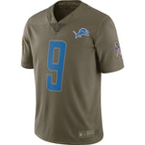 Men's Detroit Lions Matthew Stafford Olive Salute To Service Limited Jersey