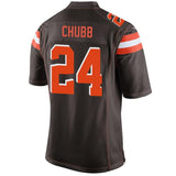 Men's Cleveland Browns Nick Chubb Brown 2018 NFL Draft Pick Game Jersey