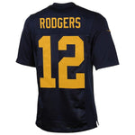 Mens Green Bay Packers Aaron Rodgers  Navy Blue Elite Jersey