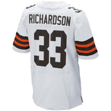 Men's Cleveland Browns Historic Logo Trent Richardson White Elite Jersey