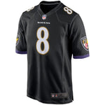 Men's Baltimore Ravens Lamar Jackson Black 2018 NFL Draft Pick Game Jersey