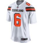 Men's Cleveland Browns Baker Mayfield White 2018 NFL Draft Pick Game Jersey